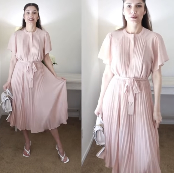 🏵️💚 Pleated Chiffon Dress - Picture 10 of 11